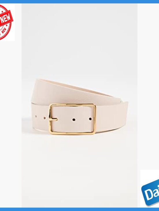 Genuine Leather Belt with Gold Hardware, Size Large, 1.5in Width
